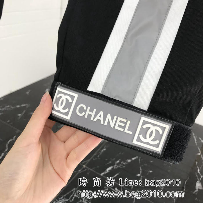 CHANEL香奈兒 19ss早春新款 前後3M反光條拼接 褲腳魔術貼 男款休閒褲 ydi1721